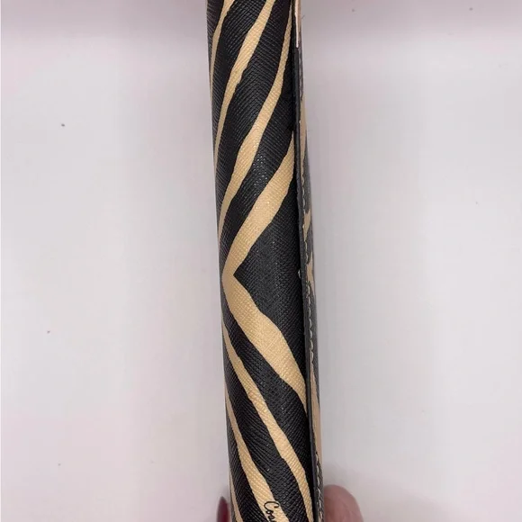 Coach Zebra-Stripe Zip Wallet — Black & Tan - Picture 8 of 12
